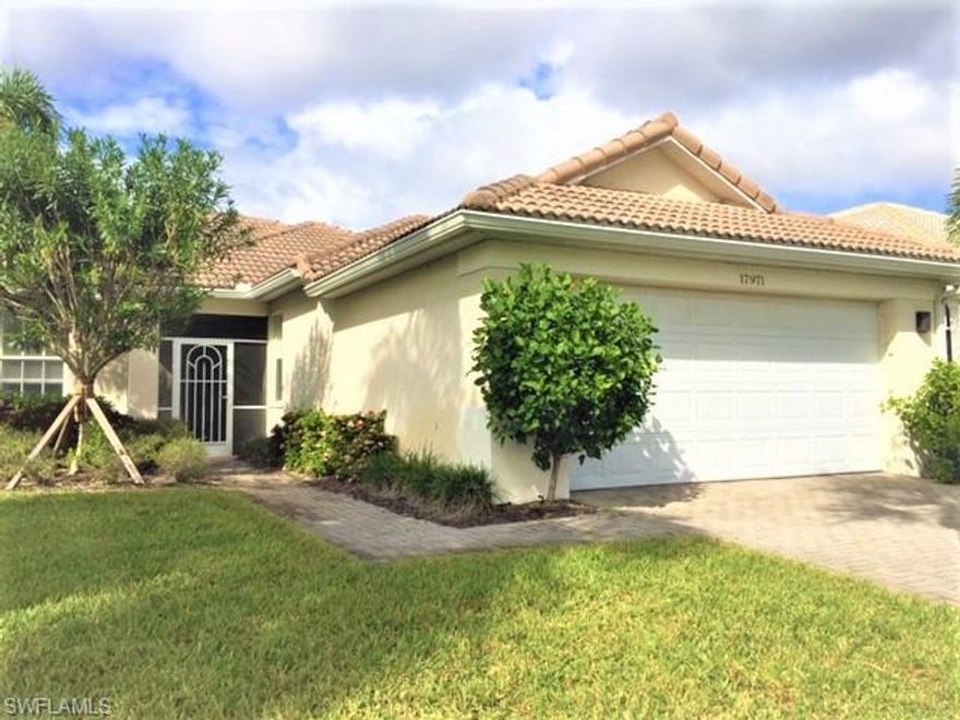 Cute 2 Bed / 2 Bath + Den / 2 Car Garage / Pool Home!!  This Ashe, Open Concept floor plan is tiled throughout, complimented with Solid Surface Counters, and a Beautiful sparkling Pool, and Electric Control Hurricane Screening across the Covered Lanai.  In a Very convenient location to Walk to the Marina / Walk next door to the Health Club / or, Walk to the Restaurants, everything is at your finger tips.  Whether you wish for a nice little get-away, or a more permanent place in Paradise, this house has it all and just waiting for you.  Call today for your private tour. 
  ......Make it your home.