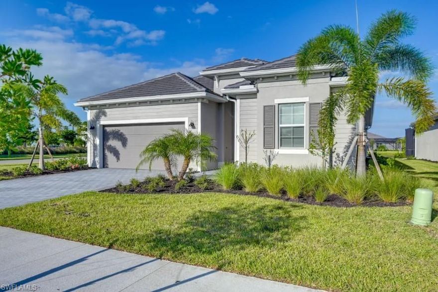 Welcome to this Ave Maria, Golf oasis! This stunning 4-bedroom, 3-bathroom home, boasting 2,247 sq ft of luxurious living space, is strategically situated right across the street from the Clubhouse and resort-style pool on a charming corner lot. Transferrable golf membership offered, CHEAPEST GOLF IN NAPLES! Inside, you'll find a master bedroom adorned with a lavish king bed, while the other three bedrooms offer the comfort of queen-sized beds. The house is thoughtfully stocked with all the essentials for a seamless stay, including kitchen basics, bathroom and pool towels, and two sets of bedding. Make use of the electric grill for delightful outdoor cooking experiences. The house is equipped with top-notch amenities, featuring the highest level of WiFi, basic cable, and smart TVs in the living room, master bedroom, and two additional bedrooms. Step into the backyard to discover a heated pool and spa, creating the perfect haven for relaxation. Dive into the refreshing pool or unwind in the soothing spa, both maintained with chlorine for your comfort. AVAILABLE APRIL-NOVEMBER 2025, 30 Night Minimum Stay Required.