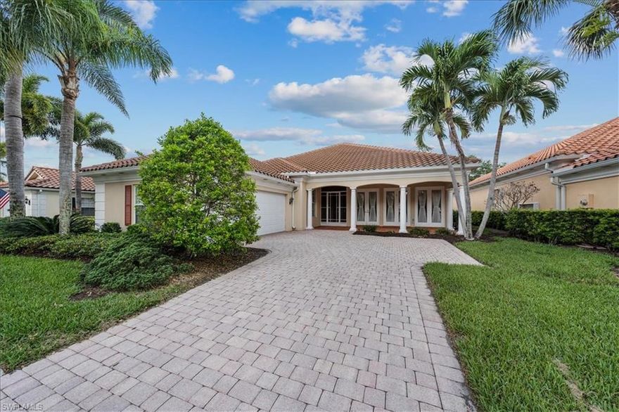 New roof installed in 2018! Much sought after Island Walk Carlyle floor plan and the chance to make this home your own. This 4 bed 3 bath home has a lake and beautiful westerly view! This Divosta built, Caryle Model comes with 12ft ceilings in the main family room area and 10ft ceilings throughout the home. Poured concrete walls, covered front porch, pavers on the driveway and large paver Lanai!! Crown molding throughout the home. Island Walk has many amenities which include: a guard at the gate 24/7, a lap pool, resort style pool overlooking the lake, 8 tennis courts, bocce ball, huge workout facility, club house, restaurant and bar! Only a short walk to the beautiful Town Center. Island Walk offers amenities to community members, including hard true tennis courts, new fitness center, lap pool, gas station, car wash, hair salon, restaurant, post office and so much more! A must see!