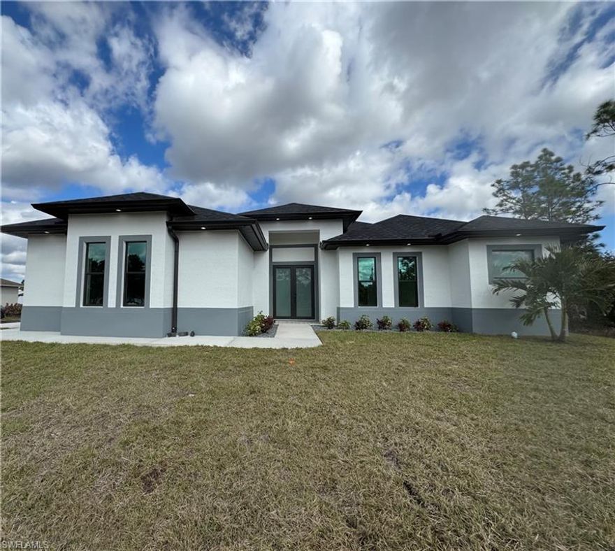 NEW CONSTRUCTION!! BEAUTIFUL 3 +DEN , 3 BATH AND 2 CAR GARAGE SITS ON 2.27 ACRES LOT TOTALLY UPLAND........THIS BRAND NEW HOME ALSO FEATURES A BRIGHT & OPEN FORMAL LIVING & DINING ROOM, IMPACT WINDOW, GRANITE COUNTER TOPS, STAINLESS STEEL APPLIANCES, AIR CONDITIONER LINEAR VENTS, TILE FLOOR, SPLIT BEDROOM, WALK-IN CLOSET IN MASTER BEDROOM, TRAY CEILING, AUTOMATIC IRRIGATION SYSTEM , ASPHALT DRIVEWAY, AND MORE....BRING YOUR FAMILY AND YOUR PETS AND MAKE THIS HOME AN AWESOME PLACE TO LIVE . VERY PRIVATE AND CONVENIENTLY LOCATED NEAR SCHOOLS AND SHOPPING CENTERS.