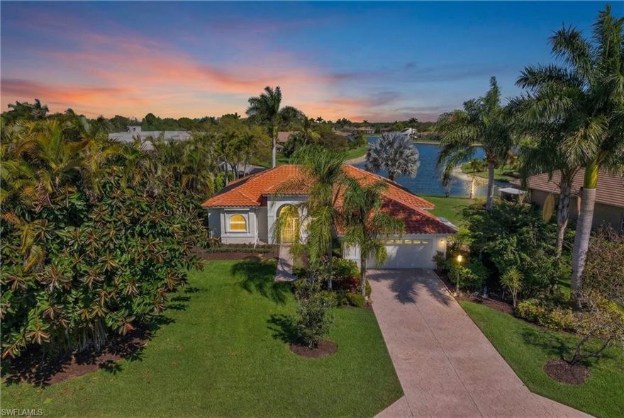 Amazing opportunity to own a stunning lake view home with 3 bedrooms, 2 bathrooms, pool, outdoor kitchen and 2 car garage. Spacious lot in the sub community of Lely Isles Estates. Tile flooring throughout for easy maintenance. Newer Tile roof, hurricane impact windows, electric shutters, panoramic pool screen are some of the highlights of this home. Spacious main bedroom with views of the lake and two large walk-in closets with custom closet systems. Ensuite offers double vanity, walk-in shower and separate tub. New paint throughout. The Kitchen has lots of cabinet space and counter space and views of the lake. Laundry room features a laundry sink and front load appliances and overhead storage cabinets. The two other guest rooms are on the other side of the home offering a true split floor plan and share a full bath with walk in shower and double vanity. Large overhang on your patio with outdoor kitchen, and stunning views which is what that Florida lifestyle is all about. Close to restaurants shops and the beautiful beaches of Naples and Marco Island. Lely Resort offers amazing amenities which include a Fitness Center, Resort style pool, Spa, 12 Tennis and 4 Pickle ball courts and much more all of course optional. This is a must see.