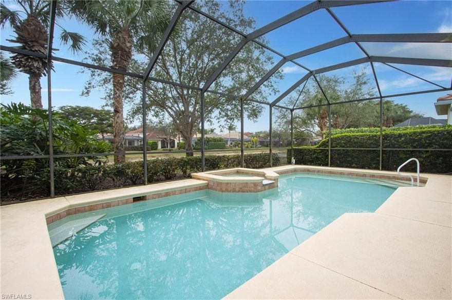 This home is nestled within the tranquil gated community of Brynwood Preserve located in the heart of Naples.  This immaculate 2-bedroom, plus den, 2-bathroom pool home with 2 car garage is ready for you to enjoy your vacation.   Step inside to discover a bright and spacious layout that seamlessly connects the great room, dining area, and fully equipped kitchen. Ideal for both relaxation and entertaining.   Primary bedroom featuring a plush King-sized bed and an ensuite bathroom designed for relaxation. Indulge in the spa-like experience with a walk-in shower and a luxurious garden tub, perfect for unwinding after a long day.  The second bedroom, furnished with a cozy Queen bed, offers comfort and privacy, while the conveniently located bathroom in the hallway ensures your guests feel right at home.  Step outside to your spacious lanai, complete with a heated pool and spa. Overlooking a serene lake, this outdoor oasis is perfect for entertaining, sunbathing, or simply soaking in the breathtaking views. Whether it's morning coffee or sunset cocktails, the ambiance is nothing short of magical.  This home is more than just a place to stay; it’s a lifestyle. With close proximity to a variety of shopping options, dining experiences, vibrant entertainment, and stunning beaches, you’ll have everything you need at your fingertips.