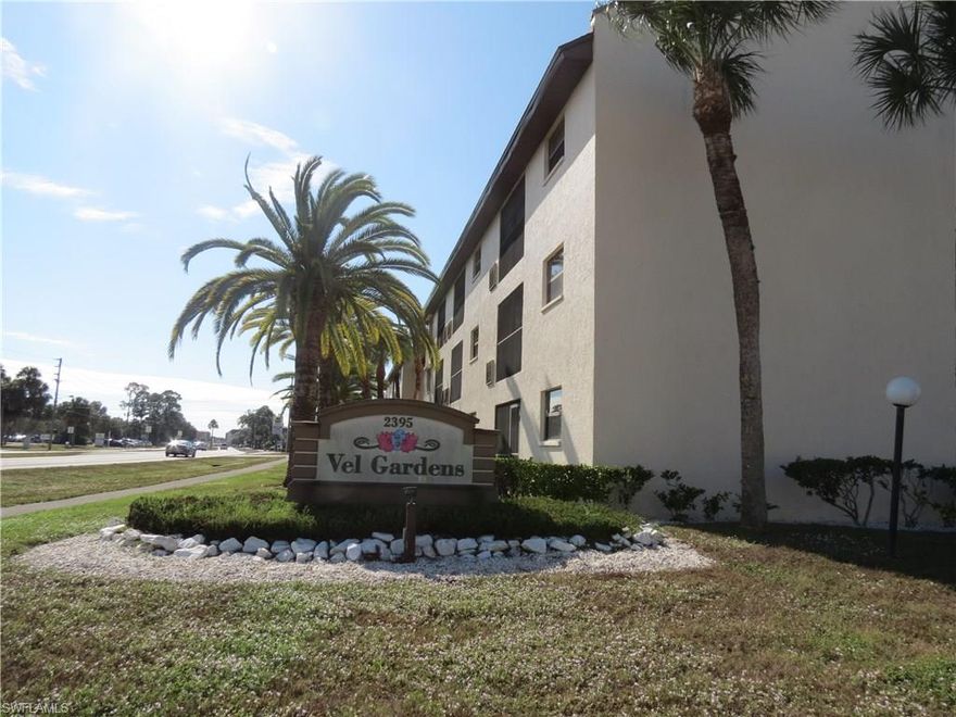ADORABLE 2 bedroom, 2 bath condominium in the 55+ community of Vel Gardens. The pool is 90 degrees year round. Once a month, there is a pot luck dinner. NO PETS ALLOWED. Located in the heart of Port Charlotte, this condo is walking distance to the Cultural Center. The Cultural Center offers a 500+ seat theater, a cafe, exercise classes and shopping. Located next to the Cultural Center is a large branch of the Public Library. This is an amazing opportunity for affordable living in the heart of Port Charlotte. Make your appointment today! This condo comes partially furnished.