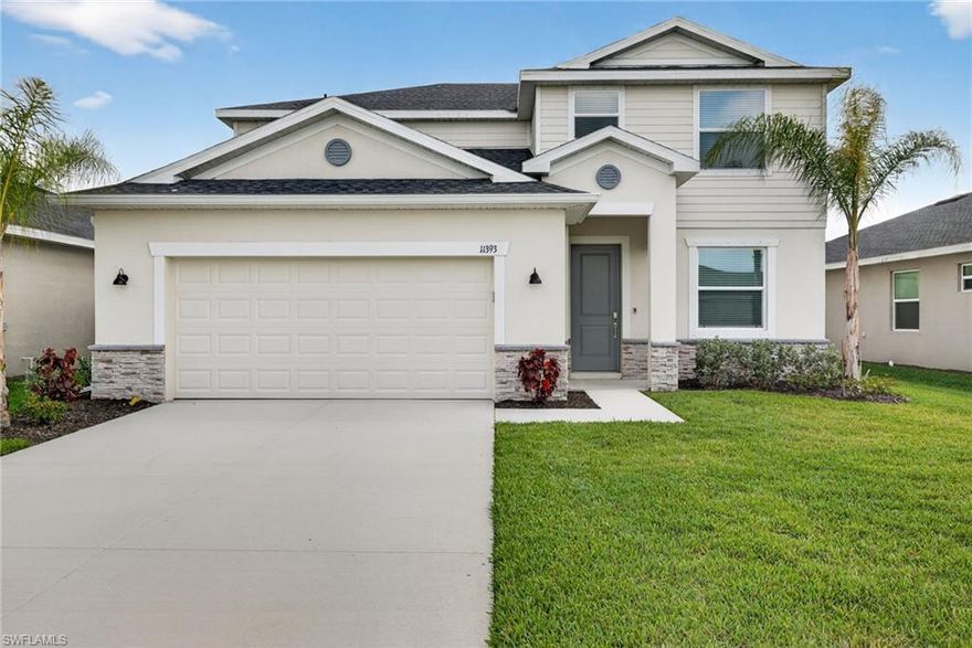 Seller is looking for a quick sale! Bring us an offer. Discover this stunning, never-lived-in lakefront pool home in the desirable Willow at Punta Gorda community! This brand new 4-bedroom + den, 3-bathroom residence offers the perfect blend of modern design, comfort, and resort-style living—and it’s not located in a flood zone. The highly sought-after Amalfi floor plan features a flexible layout with one bedroom and full bath on the first floor, ideal for guests or multi-generational living. Upstairs, you'll find three additional bedrooms along with a spacious loft—perfect for a second living area, media room, or home office. Enjoy peaceful lake views from your backyard while taking advantage of the heated pool & spa and outdoor living space. Residents of Willow at Punta Gorda enjoy access to exceptional resort-style amenities, including: beautiful pool, heated spa, fitness center, playground, and pickleball & tennis courts. Conveniently located just minutes from I-75, shopping, restaurants, Downtown Punta Gorda, and Charlotte Harbor, this home offers both tranquility and accessibility.