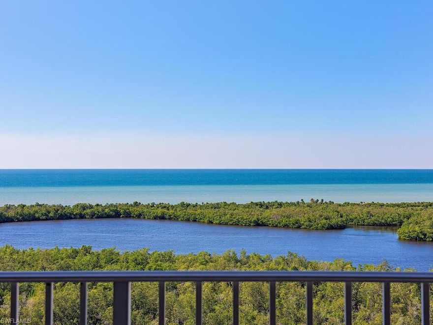 Sensational gulf and sunset views from this rarely available cloud home. Luxury 5 star tower with gorgeous pool, spa guest suites, tennis, and fitness center all on site with easy beach access. Home has three bedroom suites plus den and a cozy eat in kitchen. Spacious living and dining area with through views both east over the golf course and west to the gulf. Wonderful breezes and cross ventilation from eastern lanai which is a wonderful place for sunrise and morning coffee. Two under building garage parking spaces are included. All the amazing amenities of Pelican Bay await you with two beautiful beach front restaurants, tennis in two facilities,  state of the art fitness/life center, biking jogging, and high end shopping and dining nearby at Waterside and Mercato. This is all the best of the Florida lifestyle.