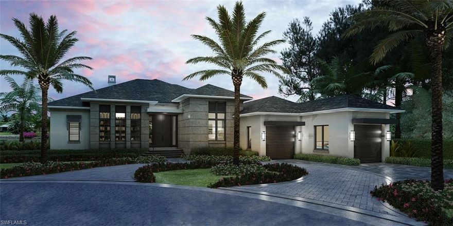 This brand new custom estate is being built by Toscana Homes and is situated with impressive water views and will be built with sleek elements that will make this a sought-after gem in the Naples area. Rooms are spacious, and include 4 full bedrooms, 4 full bathrooms and two half baths, all spread over almost 4,000 square feet under air and 5,500 square feet total. Upgrades and other room notables will be only fitting for a home of this magnitude, and include a dramatic double-door entry, detailed crown moldings, and additional decorative features, wood coffered and tray ceilings for added appeal, gourmet kitchen with fine modern appliances and custom cabinetry, custom tile and wood flooring, pocket sliding doors that help bring the outdoor beauty in and much more. The lanai is a true retreat, with a spectacular pool and spa with a sun shelf and water features, a outdoor kitchen, and a fire pit with a large seating area overlooking the lake. This home is within walking distance to Venetian Village and Park Shore offers a private beach association. Please contact for more info, completion date February 2020.