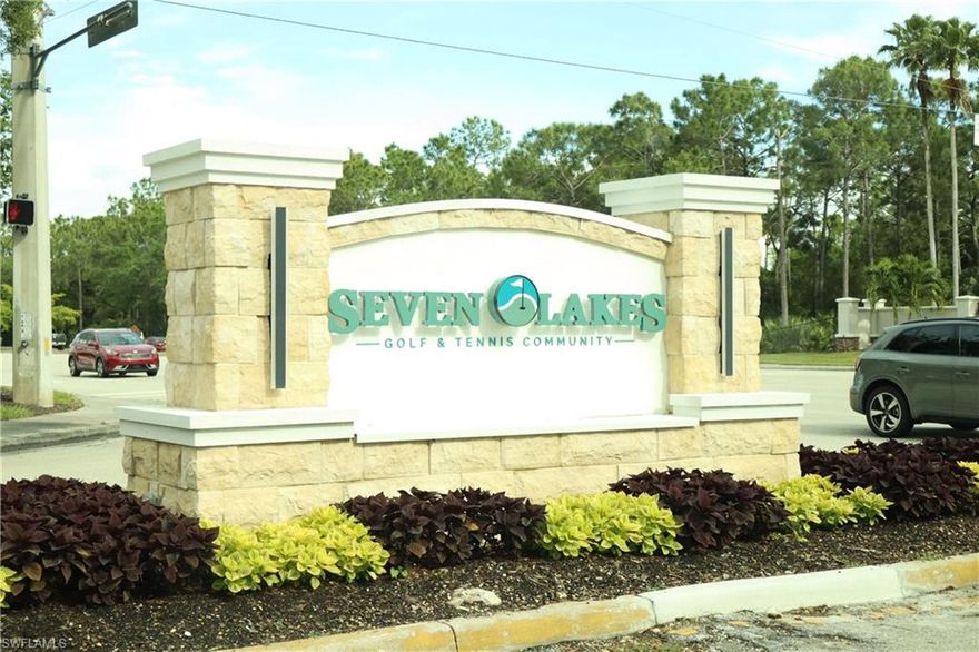 Live the life or leisure or activity or somewhere in between. The kitchen has new solid surface counter tops. The views are open to enjoy the golf course that is in your backyard. Or join the neighbors at the community grill and gathering space, steps away from your home. The bathroom is refeshed with vanity, sink, faucet and shower enclosure. AC replaced in 2024. New Kitchen Appliances in 2025. 3 New ceiling fans. Seven Lakes is a bundled golf, 55+ active adult community featuring an updated executive golf course and resort-style amenities~ 6 heated pools  ~ Pickleball, shuffleboard & bocce ball ~ Fitness center, billiards, wood shop, library & card rooms ~ Tee Room restaurant~ Recreational staff to assist the many planned activities.  Pet-friendly~6  HAR TRU Tennis Courts~  Manned guard gate and the property is fenced in.  Shopping, Dining and Movie Theater within walking distance.  Near the Airport, Spring Training and Medical facilities