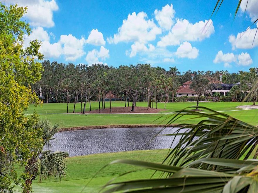 C8211 - Picture perfect views of Pelican Bay golf course and lake from this top floor unit.  The spacious floor plan offers 3 bedrooms, one of which includes a custom built-in Murphy bed and a dedicated workspace allowing it to double as a private office or bedroom.  Volume ceilings on the lanai and living area allow for a light-filled interior.  A private garage, top floor elevator access only and electric storm shutters for the screened lanai and new AC 2023 to be installed are a few of the special features of this well maintained home.  Calais is conveniently located across the street from the Pelican Bay north boardwalk to the beach and restaurants and the North tram station.  Calais is a low density community with on-site manager.  Pelican Bay also offers a state-of-the-art fitness center and 2 active tennis centers.  Shopping, restaurants, movie theaters and minutes away from Baker Museum and Naples Philharmonic