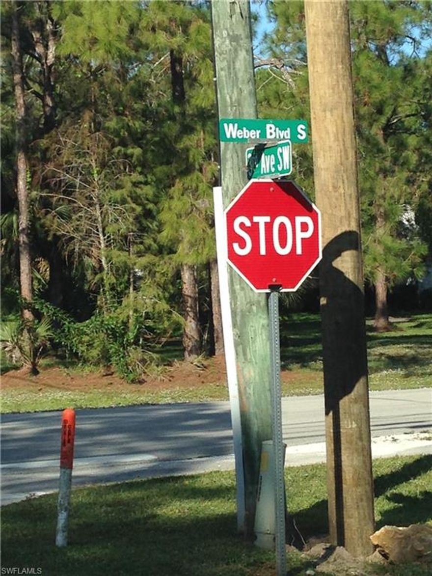 HIGH & DRY!  Close in Acreage in Naples - Located in Beautiful Weber Woods!  Engineering site plans exist. Seller has a survey and the property is easy to build.  Seller is a General Contractor and can build a home on property if buyer desires and can be negotiated into one purchase price.  Ask for details.  Bring all offers today. Gorgeous Pine Tree-filled lot.  The information provided is considered reliable, but not guaranteed. Buyer to verify all information at their sole discretion.