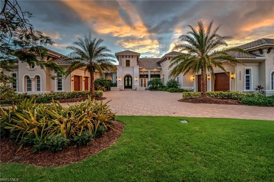 Luxury combined with casual elegance defines this estate home in prestigious Quail West.  The 4 bed+den home features soaring ceilings, & architectural design elements throughout. Unique open floor plan, great room design, neutral shades, contemporary tones provides the perfect space for relaxed entertaining enhanced by the spectacular outdoor living areas.  The gourmet kitchen with top-of-the-line appliances and fixtures, gas cooking, 2 islands, 2 dishwashers, wine cooler, butler's pantry, cabinets galore will delight any chef.  Expansive master bedroom and bath suite, private patio & outdoor shower.  Open, expansive  pool area, fireplace, outdoor kitchen, electric screens and shutters. Views of golf course from every room of home! Quail West amenities include a recently renovated clubhouse, lagoon-style pool, 8 tennis courts, numerous dining options, a full social calendar and much more. The social membership is included and the renovation assessment has been paid in full.