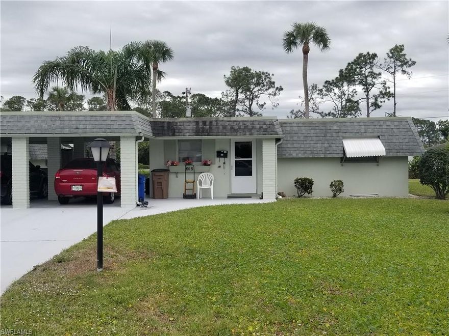 A great opportunity in Country Club Gardens in Lehigh Acres! 1/2 duplex style unit, built in 1971, 960 sq ft under air with 2 bedrooms and 2 bathrooms, a 180 sq ft enclosed porch/Florida room, and a single carport space! Granite Counters, updated/upgraded kitchen and bath…and turnkey furnished!  Per the association representatives, this is an age restricted (55+) community. Don't miss it!