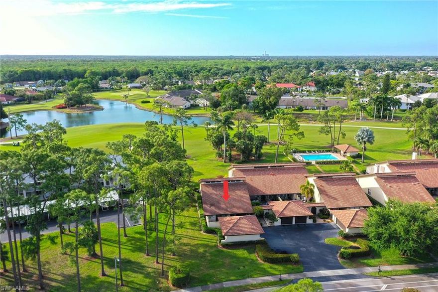 Welcome to your slice of paradise! This beautifully updated, two-bedroom, two-bath-plus-den villa offers a blend of privacy, style and scenic views. Go through your private courtyard entrance to your personal oasis that leads directly into the villa, creating a unique and inviting first impression. Inside, you'll love the open, airy layout enhanced by new luxury vinyl flooring throughout. The updated kitchen is a standout feature, complete with new appliances, sleek Corian countertops and plenty of space to cook and entertain. The spacious loft adds flexibility for a home office, guest space or cozy retreat. Unwind on the oversized lanai overlooking the lush golf course, ideal for morning coffee or evening relaxation. Recent upgrades include new air conditioner, ductwork, water heater, hurricane impact windows and doors with electric shutters, new electrical panel, recessed lighting and flooring providing modern style and peace of mind.