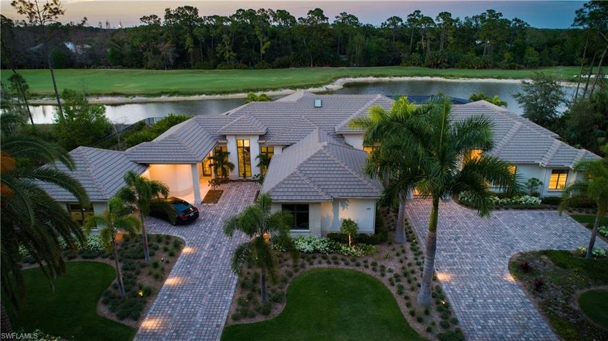 The finest standard of living in a coveted Quail West location on three quarters of an acre. Beautiful and rare Phase 1 homesite. This sophisticated and contemporary masterpiece overlooks private lake and golf course views of the 9th fairway with preserve beyond. Green certified, this modern, designed 2014 home, built by McGarvey Custom Homes, enjoys generous living spaces, beautiful curb appeal with superior design and quality construction and open flexible spaces.  Close proximity the refreshed $12 million QW Clubhouse. Home is offered with Quail West House and Private Beach Club Memberships, all assessments paid. Incredible features include: best outdoor area, 45' mirrored & infinity edge gas-heated pool and 10 person spa, contemporary design and finishes, architectural and ceiling details throughout, 7 1/4" baseboard, Oversized kitchen island with quartz tops, Anderson impact windows  and fully pocketing sliding glass doors, controlled smart home, Cat 6 cabling to all rooms, music and automation throughout,  outdoor retractable movie theatre, outdoor kitchen and grill, high end appliances, Italian rectified porcelain tile throughout entire home and much more. Visit Now!