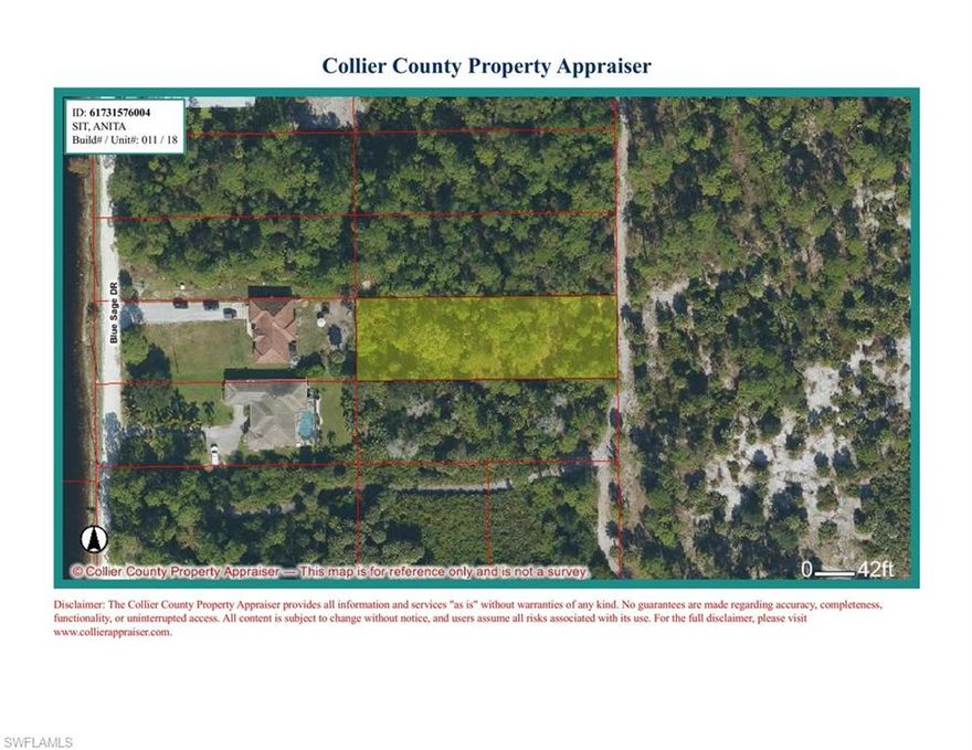 This ½ acre residential lot is to be sold with four contiguous ½ acre lots providing a great opportunity for your own private 2.5 acre retreat and only minutes to the beautiful Naples downtown and beaches. Just around the corner from the super exclusive Hideout Golf Club. Right behind on the east side is the beautiful Conservation Collier Nancy Payton Preserve with its magnificent trails. Two adjacent ½ acre lots at the same price and terms (ML #226016622 & 226016698). The two lots behind on the west side front directly on Blue Sage Dr (ML #226016422 & ML#226016611) for a once in a lifetime opportunity to have your own 2.5 acre homestead preserve for a total price of only $695,000.