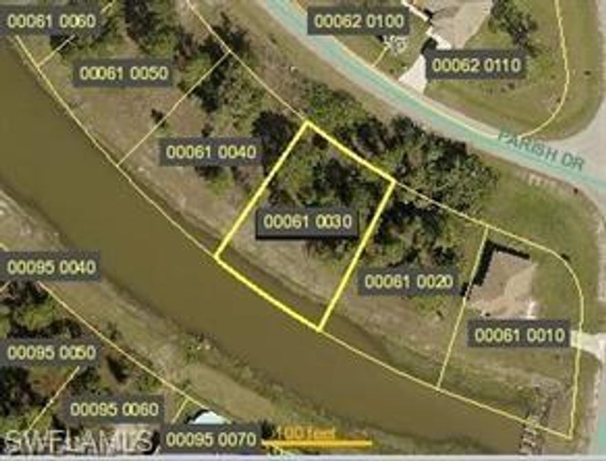 Great buildable lot with a canal view in Mirror lakes. Get in early... growing area. Route 82 is close with easy access to Fort Myers. There is a new 7-11 right around the corner for gasoline and convenience.