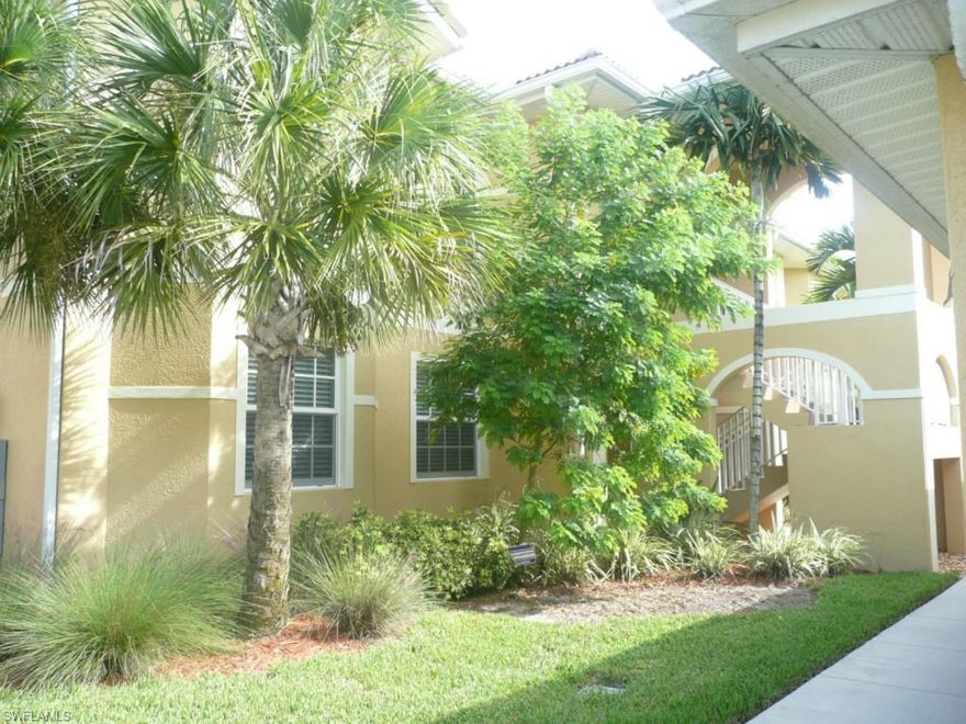 This 3 bedroom, 2 bath condo located in the growing development of Casa di Fiori features tile flooring in kitchen and main living areas, granite countertops in kitchen and baths, and an oversized screened in lanai with wet bar option package. Two sets of sliders open to the lanai which overlooks a peaceful, secluded view of the beautiful greenery of SW Florida.  This unit has never been lived in and includes all new appliances including washer & dryer.  Another wonderful feature is the one car garage with an oversized door and remote. All buildings are concrete and steel construction & include barrel tiled roofs.  There are impact hurricane resistant windows & front door, with steel panels for lanai windows.  All units are built to recent energy efficiency codes, insulated interior walls of both bathrooms and master bedroom, & interior fire suppression sprinkler systems.  Community features include resort style pool with lap lanes, fitness center with state of the art equipment, tennis court, Bocci ball court, playground, and picnic areas with tiki huts and gas grills.  Three year developer warranty!  FHA approved, other units available. Square footage to be verified by Buyer.