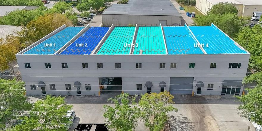 Located in the premier Greyhound Industrial Park off Bonita Beach Road (Exit 116) between I-75 and Old 41, this four-unit, 18,452 SF concrete block warehouse/office property offers a unique "grow-as-you-go" advantage. A buyer can occupy anywhere from 3,000 to 15,000 SF for their own operations while leasing the remaining units to generate immediate income. Gated at sides and rear, insulated 28' ceilings, fully sprinklered, fully air-conditioned, flexible usage (and Seller will consider some owner financing) makes this property one to consider.  

This flexible footprint allows for seamless future expansion while building long-term wealth through property appreciation. The IL-zoned property is move-in ready for distribution, light manufacturing, storage, assembly, construction services, professional services, office and many other uses.

Unit 1 is available for lease.  3026 square feet.