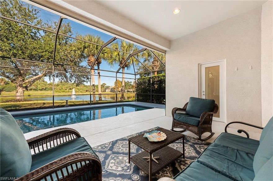 MIROMAR POOL HOME NOW AVAILABLE ANNUALLY AT $5,300/MONTH (POOL SERVICE INCLUDED!). ALSO AVAILABLE FOR SEASON 2026 @ 10,500/MONTH (March & April). Experience the pinnacle of upscale living in this beautifully updated single-family home, located within the sought-after Miromar Lakes Beach & Golf Club community. This immaculate residence features 2 bedrooms plus a den and 2 bathrooms, enhanced by brand-new flooring throughout the bedrooms (no carpet to be seen!), creating a clean, modern feel. The living room showcases stylish new furniture, complemented by a new breakfast nook and updated kitchen stools, making the space both functional and welcoming. A beautiful new front door creates an impressive first impression, while new hurricane-impact windows throughout the home provide added peace of mind and energy efficiency.
Enjoy true indoor-outdoor living with a spacious lanai that encloses your private heated pool, ideal for relaxing or entertaining. Offered fully furnished, this property allows for a seamless move-in experience. Cable and WiFi are included, adding extra convenience and value.
Residents of Miromar Lakes enjoy an unparalleled amenity package centered around a stunning 700-acre freshwater lake with white-sand beaches, boating, kayaking, paddleboarding, and water skiing. Additional amenities include a full-service spa and fitness center, resort-style pool, movie theater, and an active social calendar. Sports enthusiasts will appreciate basketball, tennis, bocce, and pickleball courts, while multiple on-site restaurants offer both casual and formal dining options.
Ideally located just minutes from SWFL International Airport, JetBlue Park, Miromar Outlets, and the beaches of Fort Myers, Bonita Springs, and Naples, this home offers exceptional access to everything Southwest Florida has to offer.