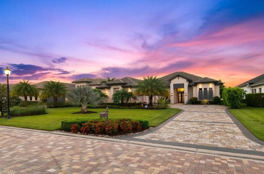 Meticulously cared for, this custom spacious home in amenity rich Talis Park is ready for you to entertain family & friends under the stars by the fireplace after cooking dinner at the summer kitchen. The picture panel lanai highlights this beautiful golf community. The modern clean lines of this Harbourside custom home features the highest quality construction with top of the line mechanicals throughout the neutral palette 3 bedroom, plus den, open concept home. Additional features to appreciate in person include a 3-car garage UNDER AIR, extended lanai and covered space, lanai storm screen and fully impact windows, great use of space and in 'like new' condition. Must see in person to appreciate the attention to detail. Talis Park is an active community with resort lifestyle amenities that include, golf, beach, dog park, bocce, tennis, concierge, and attended fitness center, plus several dining options.