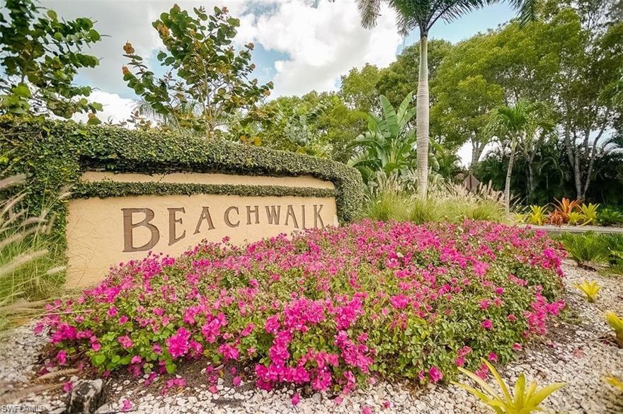 ***  WELCOME HOME  ***  LOCATION - LOCATION - LOCATION!  STUNNING  three (3) bedroom condo, end unit, ground floor, adjacent to the walking gate to Vanderbilt Beach. Master bathroom  -  WOW! Updated kitchen  -  WOW! Contiguous flooring throughout condo, carpeting in two (2) bedrooms. Crown molding; baseboards; hurricane shutters on lanai and master bathroom; hurricane impact glass windows; the Goodie 
list goes on, and on, and on. If you are looking for a charming condo that says "Welcome Home", look no further. Beachwalk is a low density, walled, man gated community close to Vanderbilt Beach. There are two (2) heated swimming pools; six (6) hard tru lite tennis courts; bocce court; clubhouse with scheduled activities. 
Comcast High Definition TV and Internet are now included in HOA quarterly dues. Beachwalk is in walking or biking distance to several restaurants; theaters; Publix; Mercato. If you are interested in renting your condo, you can rent your condo twelve (12) times a year and the seasonal rental demand for Beachwalk is HUGE. Call for a personal showing today.