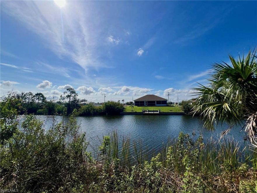 Great looking canal lot with southern rear exposure. Situated in Cape Coral a quiet area, with Canal Access, this land boasts panoramic views and in a convenient location close to local amenities. With ample space to design and build, this lot is perfect for those looking to create their own personal paradise. Don't miss the chance to turn this land into your HOME!!