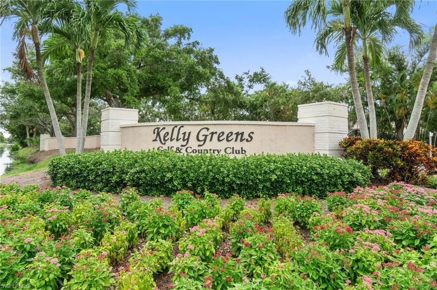Welcome to effortless Florida living in this exceptional first-floor condominium offering 2 bedrooms, 2 bathrooms, a versatile den, and 1,342 square feet of beautifully updated space. Nestled within the gated community of Kelly Greens Golf & Country Club, this residence captures lush golf course views while avoiding the burden of mandatory golf membership fees, an increasingly rare advantage. The interior showcases a modern coastal aesthetic, highlighted by a crisp kitchen with white cabinetry, quartz surfaces, and stainless appliances, seamlessly flowing into a spacious living and dining area ideal for both relaxing and entertaining. The thoughtfully designed split-bedroom layout enhances privacy, while upgraded baths add a polished, move-in-ready feel throughout. Functional design meets flexibility with pocket doors that create private guest quarters and a French-style slider system that transforms the den into an office, media room, or additional sleeping space. Enjoy tranquil mornings and sunset evenings from two screened lanai, one at the front and one at the rear, offering peaceful outdoor living from multiple vantage points. This residence is being offered fully furnished and turnkey, complete with in-unit laundry, a private one-car garage, and a brand-new interior HVAC system installed in 2025. A $500 home warranty is included, and the seller will cover all current special assessments, subject to offer terms, providing added confidence and value. Community amenities include a resort-style swimming pool, while the prime location places you just minutes from Fort Myers Beach, Sanibel Island, and downtown Fort Myers, with RSW International Airport only 17 miles away. Surrounded by dining, shopping, and endless recreational options, this home is ideal as a primary residence, seasonal escape, or investment opportunity. This is a rare opportunity to secure a turnkey golf-view home without golf fees in one of Southwest Florida’s most established communities. schedule your private showing today.