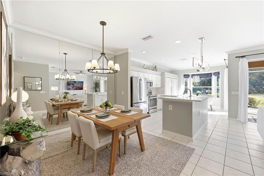 This newly updated 2 bed/2 bath golf villa in North Naples in Heritage Greens has everything you need for a modern SWFL living lifestyle. With its SOUTHERN exposure, the home is airy and bright with a beautiful golf course view on the 3rd hole; golf course living without the membership fees! This spacious villa has a large, screened front entry and an extended lanai in the rear of the home (views of both sunrises & sunsets), multiple dining/work areas and provides a peaceful setting that will never be interrupted by construction or obstructed views. With a large community pool/spa, workout facility, tennis courts, pickleball, putting green and well-lit sidewalks winding throughout the neighborhood you’ll be able to choose how to get your workout in any time of day. A gated community with family-friendly neighbors, you’ll immediately feel right at home. A second pool is a few steps away from your front door if you prefer more privacy. Need storage? It’s ample here with a double pantry, hallway closet and storage space in the oversized attached single garage. Pets and golf carts are welcomed. Flood Zone "X” - flood insurance not required. **HOA maintains roof – Fully furnished option. A TRUE GEM! Will go fast.

Arrowhead Golf Course, a full-service public golf facility with a golf pro shop, a PGA professional staff and gorgeous practice range, is located within the Heritage Greens community. It offers an 18-hole golf course, an onsite bar/restaurant (with inside/outside seating) and private lessons if you need to revisit the quality of your swing. Book play any time of year with homeowner privileges! Voted best public course for 18 years!

With so many shops and new restaurants surrounding the area – Seed to Table, Logan Landings, Founder’s Square and Mercato, you’ll be happy to know you don’t have to drive far to socialize or shop. Close to the Gulf beaches which gives you the quintessential Naples Florida life you’ve been dreaming about! Great investment w/12 rentals/yr., 30-day min. and no waiting period. 

(Current property taxes reflect non-homestead status and will be significantly lower for an owner-occupant who files for Homestead exemption.)