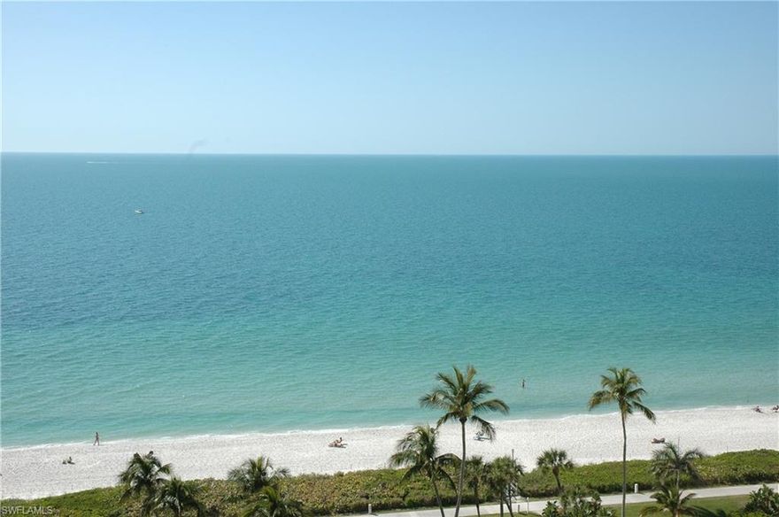 C.13976 Open House this Sunday Dec 3, 1-4 PM. Enjoy a panorama of the Gulf of Mexico and Beach from this rarely available 12th floor condo in desirable Stack 3 with direct west views! Listen to the waves, feel the pleasant gulf breezes, and behold unsurpassed sunsets. The spacious screened lanai with sliders to the the kitchen, dining/living room area affords an open airy environment. Light floods through the floor to ceiling glass and sliders.  The renovation included not only attractive updating, but also enlarged the air-conditioned living area to approx 2300 sq ft  (greater than original 2160 sq ft). Murphy Bed off living room. New kitchen appliances. Den is an office nook with pass through to living room. 3rd bedroom could be added. Wonderful beach front life style.  Enjoy the sunny resort sized pool spa area. Covered pool side bar/seating for socializing, grilling, beach access. Fitness center looks out to the gardens and the Gulf. Social Room. The 24/7 staffed security gate and front entrance reception. Walk or jog the Park Shore Beach Promenade. Venetian Village is a short stroll to a multitude of Restaurants, Boutiques, Galleries and entertainment. See Virtual Tour Link!