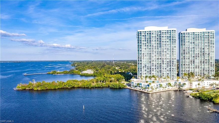 Oasis is a distinctive landmark rising 32 stories above the Caloosahatchee River just minutes to the vibrant Downtown Fort Myers Historic River District. It was built by one of the most prominent developers in the U.S. & inspired by the State of the Art Luxurious South Beach Miami Design. Enter thru the stunning 2-story Contemporary Lobby with its Rich Marble, Dramatic Glass, & Custom Artwork. Immediately you will enjoy Spectacular River Views through the Impact Resistant Floor to Ceiling Windows & Glass Railing Balconies. The Eat-in Kitchen features Fine Italian Cabinetry with Glass Accented Doors, New Plank Flooring throughout, New 5 and a quarter Baseboards, Granite Counters, GE Monogram & Bosch S/S Appliances & a Breakfast Nook. The luxurious baths, feature Carrera Marble Counters & exquisite European Vanities with the Master offering Dual Sinks & separate Shower with a Frameless Shower Door. World-Class Amenities include a Breathtaking Resort Pool, Fitness Center, Library, Club Room, Billiards Room, etc Unit comes with 1 Garage parking spot.