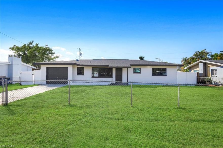 This newly renovated 3-bedroom, 2-bath single-family home for rent in North Fort Myers is available for immediate occupancy and offers privacy, space, and modern upgrades throughout. The bright and airy interior features a spacious layout filled with natural light and a kitchen equipped with stainless steel appliances, making it both functional and inviting. The home includes a gated entrance, large fenced backyard, and a 1-car garage with washer and dryer. Conveniently located just off Bayshore Road, this annual rental provides quick access to grocery shopping, dining, and I-75. Rent is $2,200 per month. First month, last month, and security deposit are required at lease signing. Tenant is responsible for lawn care, pest control, electricity, and water. A completed screening application is required prior to approval. This move-in-ready home is ready for you to make it your own.