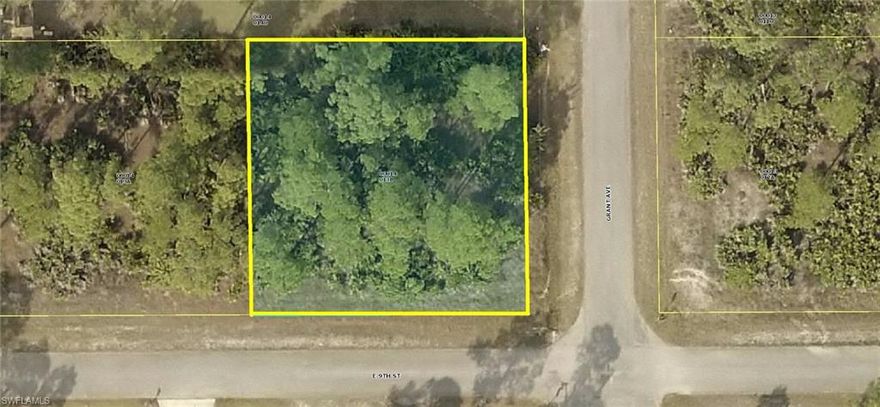 Really nice high and dry generous oversize corner homesite (105 x 105 OVER 1/4 acre) with desirable Northwestern Exposure at the rear of the property in a nice neighborhood and a quiet area of LEHIGH ACRES. This property is mostly mature thinned pine trees with low secondary growth and grasses with Southeastern views facing the street with quick and easy access to Joel Boulevard and Lee Boulevard, restaurants and shopping.  Build your dream or vacation home now and/or save this special area oversize corner homesite for later. Don't miss this unique opportunity to purchase this oversize homesite now for only $7,995 with SELLER DIRECT FINANCING with $0 (ZERO) down, no credit check or income or job verification for ONLY $97.00 per month payment. Personal checks OK. Call today... you'll be so glad you did.