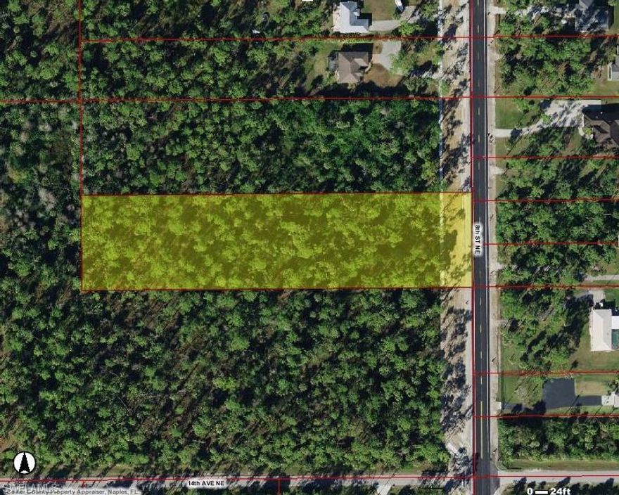 Great 2.58 acre lot on 8th St NE between the new bridge and Randall Blvd. Minutes from the new Publix. One of the best locations in the Estates. Enough space to build the main home, guest house and much more! DEP shows small wet area in the very back of the 679ft deep property! ERP exemption already received (see attached)! 8th St has just been widened with sidewalks installed. Great houses around. This is the definition of the dream home spot! The lot next to this one is also for sale to make a 5 acres property.