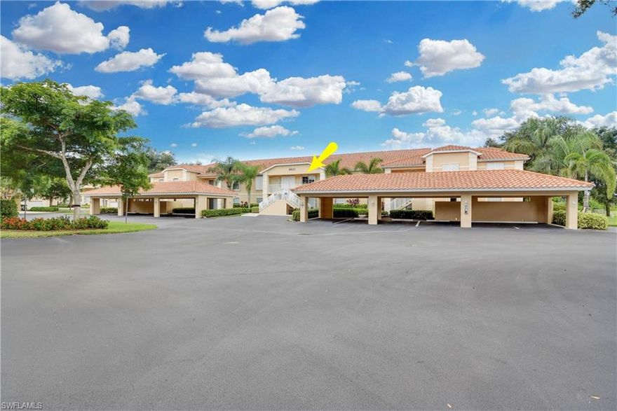 Second floor condo with golf course & lake view! Seasonally lived in home being offered FURNISHED in Bonita Fairways - a small gated golf community with a GREAT Bonita Springs location. Offering almost 1,400sf of living space in a great room design, this home features tile flooring throughout that is set on diagonal, an eat-in-kitchen along with a breakfast bar & dining space adjacent to the great room, and walk-in closet in master. You will love sipping your morning coffee/tea while taking in the peaceful view that the SW facing screened lanai offers, or take in a gorgeous sunset! Bonita Fairways' golf course is open to the public and residents can enjoy pay-as-you-play golf, plus this community offers resort style amenities including a pool & spa, tennis courts, exercise room (state of the art equipment), shuffleboard, bocce ball, tennis, and billiards. Just as short drive to the white sandy beaches of SWFL, Coconut Point Mall, and The Promenade, plus it has easy access to I-75.