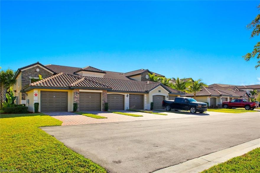 Click above to view the cinematic tour! You’ll fall in love with the Country Club lifestyle this 2 bed plus den, 2 bath 1344 square foot condo with a 1 car garage and a Social Membership offers you!  Bonita National Golf and Country Club is a prestigious, gated community offering resort-style living at its best with a professionally designed golf course, tennis courts, fitness center, pool,  spa services, and three dining venues.  When you’re not at the club you’ll be relaxing on your spacious lanai with your morning coffee watching the sunrise over the trees.  The large and airy great room is set off by the 24-inch tile floors laid on an elegant diagonal and crisp crown molding which is carried throughout the condo. The open kitchen features stainless steel appliances, granite countertops, and a breakfast bar with plenty of room for seating.  The generous main bedroom is accompanied by a delightful and roomy ensuite with dual sinks in a granite countertop and an oversized shower.  Another bedroom and nicely appointed bathroom round out this charming home!