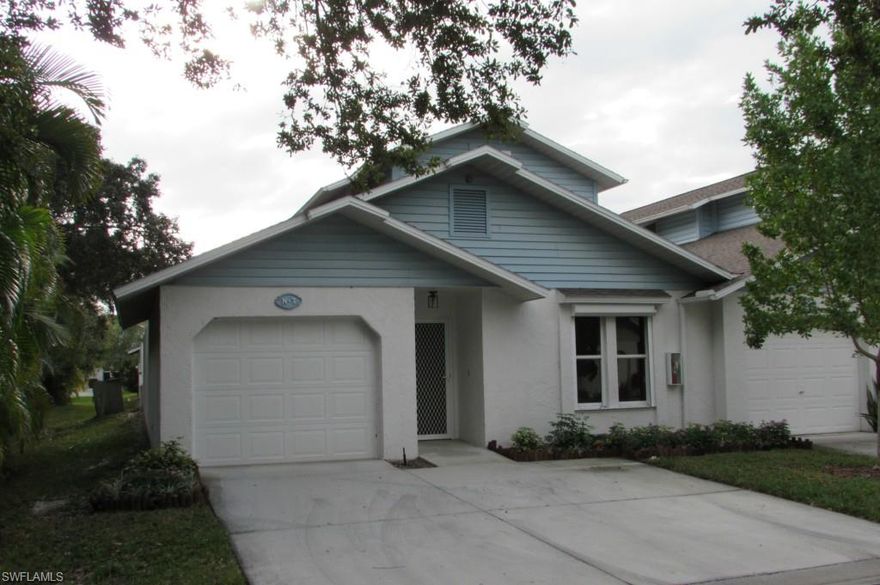 Very nice and clean 2 story townhouse, end unit on cul-de-sac, Very private community with low fees. Large courtyard, I car garage, plenty of extra storage. Built in Murphy bed. Close to all area amenities. Great price and value. One of the best South Fort Myers locations, walking distance to schools.
