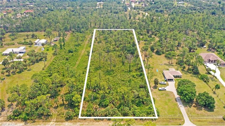 100% UPLAND - DEP Report attached. Build your dream home in the privacy provided by nature on this 2.5 acres lot, 0% wetlands with a South rear exposure on desired and convenient location off Everglades Blvd less than 10 minutes drive to the new Publix Plaza on Randall Blvd and just a quick drive to the new shopping center Everglades Square. Golden Gate Estates is a short drive from the I-75, Sabal Palm Elementary, Cypress Palm Middle, and Palmetto Ridge High School. With a short drive west, you’ll be at some of the world’s most exquisite beaches in Naples. In addition, there are plenty of golf courses, shopping, and dining nearby for your enjoyment.