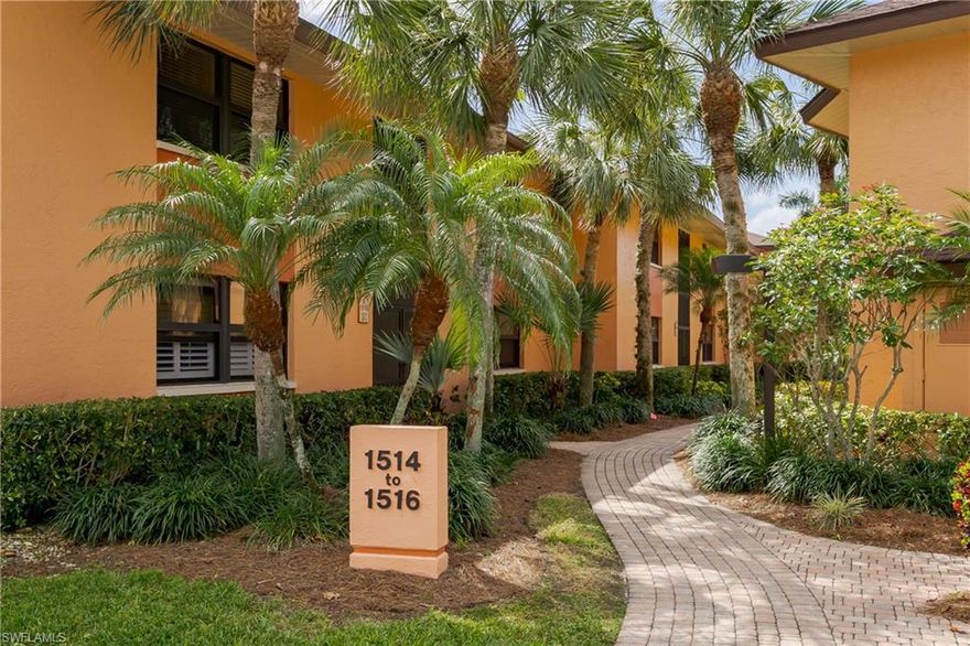 Beautiful second floor condo at Tropic Schooner with views of the pool area and furnished with a tropical flair. The kitchen features white cabinets and appliances plus a breakfast nook to enjoy your morning coffee.  Move in ready.  There are two bedrooms, two bathrooms, a utility area with washer and dryer plus a large storage closet.  New AC installed in 2026.  Tropic Schooner offers tennis, pickleball, bocce, a community room with gas grills and car wash area, and two lovely pool areas.  Tropic Schooner is located close to The Isle of Capri, Marco Island, and minutes away from all the activities of Naples.  You will have no shortage of restaurants, beaches, shopping, and entertainment available.  Welcome to your piece of Paradise.