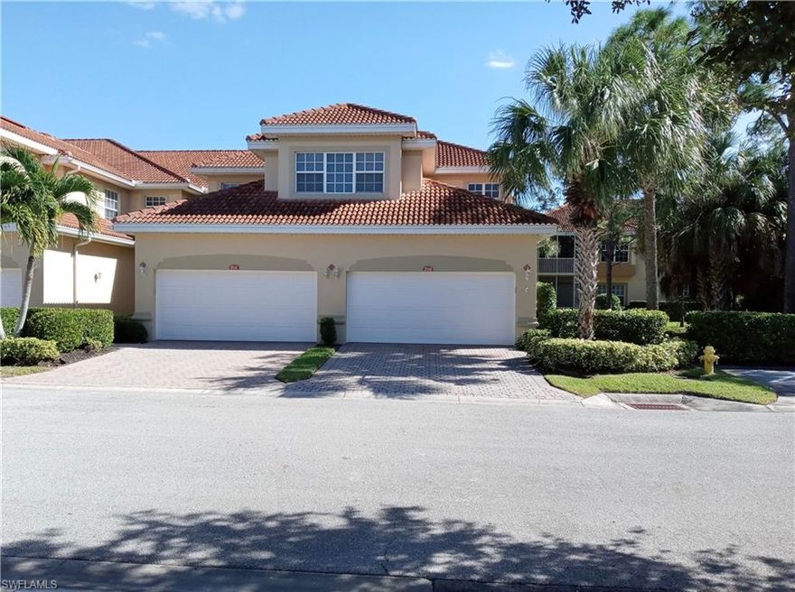 MAKE MAGNIFICENT BELL TOWER PARK YOUR NEXT HOME! This beautiful 3/2.5 end unit condo with a DOUBLE GARAGE is tucked away near the eastern boundary of Bell Tower Park and just a short walk from the 10 mile Linear Trail! It is amazing how peaceful and quiet it is in this conveniently located community! This unit was a model during construction and has been meticulously maintained by one owner. The rooms are all spacious and there is is so much storage! There is a split floor plan with the master suite having private access to the oversized lanai. It also has two walk in closets and a soaker tub in the bath! The large kitchen has stainless appliances, solid surface counters, oversized pantry, and a handy breakfast nook with a bar. Sliders from the living room make getting to the oversized lanai simple so you can enjoy lounging while enjoying your lake view. IMPACT WINDOWS add peace of mind during our storm season. GUEST PARKING is ample and only a few steps away. Two lovely heated pools plus hot tub, clubhouse, tennis courts, and playground are just a few of the amenities offered here. Bell Tower Park will not disappoint! Come see for yourself!