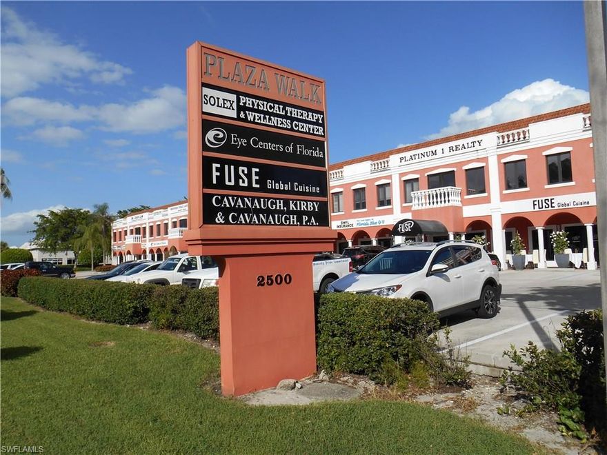 This unit is in terrific condition and was used as a small medical space with a very nice waiting room and patient room.  Rent includes electricity, water & sewer + maintenance of all common area restrooms!!  The office can be used as medical office, attorney, real estate, CPA, general office, etc.  Plaza Walk Shopping Center is a mixed center with retail & restaurant space on the first floor and medical & office on the 2nd floor.  The property is located on a signalized intersection with tremendous frontage and visibility to US 41 North.  Property offers ample parking both in the front and rear of the property with a great mix of medical, retail, office, and restaurant tenants.  Property is to undergo a significant property improvement plan in 2017 whereby the architecture will be converted to a high quality contemporary design.  The 2nd floor common areas will all be redone to match a class A office environment.