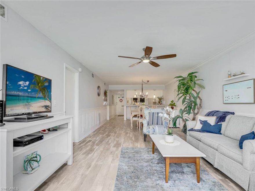 FIRST FLOOR Annual Rental. Western Exposure Cozy Beach Coastal in the active and friendly Winterpark community, with one of the Largest Resort Style Pools in town. This friendly neighborhood is minutes from downtown 5th Ave., and 25 mins. from the airport. Plenty of storage within the walk in master closet, large utility/laundry room, and additional walk in storage unit just steps outside the front entrance. Enjoy Tennis and Bocce within extremely close proximity to SW Florida's World Famous Beaches! Easy stroll to Kings Lake Square, where you'll find Publix, Starbucks, Tacos & Tequila, Aldo's Table & Bar and more...Available Furnished or Unfurnished.