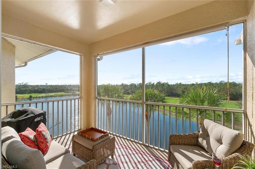 Nested within the premier golfing community of Naples awaits your turnkey sanctuary. This beautifully appointed 2-bedroom, 2-bath home sits elegantly on the 4th floor, displaying unparalleled views of the 13th hole and tranquil lake vistas. Designed to capture the opulence of Florida living, the residence boasts a coveted western exposure, treating residents to picturesque sunsets night after night. The open-plan living space is airy and inviting, anchored by a sleek kitchen adorned with pristine white cabinets, gleaming white quartz countertops, and high-quality stainless steel appliances; it’s a culinary artist's delight. The luxury continues into the primary bath, recently modernized, adding a contemporary flourish to your private retreat. This home isn't just about the allure of its interiors; it's about an enriched lifestyle. As a resident, you gain access to the community’s Pristine Bundled Golf. Sink into the lush greens of a private 6680-yard, Par 72 golf course, a jewel in the crown of Naples, conceived by the famed Jed Azinger and Gordon Lewis. And that's only the beginning. The Newly Renovated Amenity Center has opened its doors to an elevated experience. Tone and flex at the upgraded Wellness fitness center or bask in the Florida sunshine by the reinvigorated pool and cabana bar. Competitive spirits will enjoy the tennis pavilion and bocce courts, ensuring a dynamic and social atmosphere. When the day is done, dine in elegance at the community fine dining facility or peruse the well-stocked golf Pro Shop. This isn't just a home; it's a gateway to prestige and leisure. Seize the chance to immerse yourself in the essence of country club living.