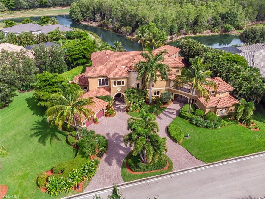 This spectacular Mediterranean Estate, showcasing 10,000 soft +/-, is located on an oversized lot with sanctuary lake views within the gated, exclusive golf course community, The Club at Renaissance. This 6-bed, 7-bath 2-story home offers incredible soaring ceilings, custom kitchen with wood cabinetry, granite countertops, stone backsplash, center island & breakfast bar. Enjoy the relaxing master retreat, state of the art home theatre, private guest quarters, 2 story library with custom built ins, private elevator, game room, kids play room/study area and so much more. Tiki bar with grill & kitchen accompanies fantasic one of a kind pool and private white sand beach. The Club at Renaissance offers a Full-facility clubhouse, renowned Arthur Hills designed golf course, top-notch tennis and state of the art spa and is located in one of the hottest areas that's close to everything SWFL has to offer.