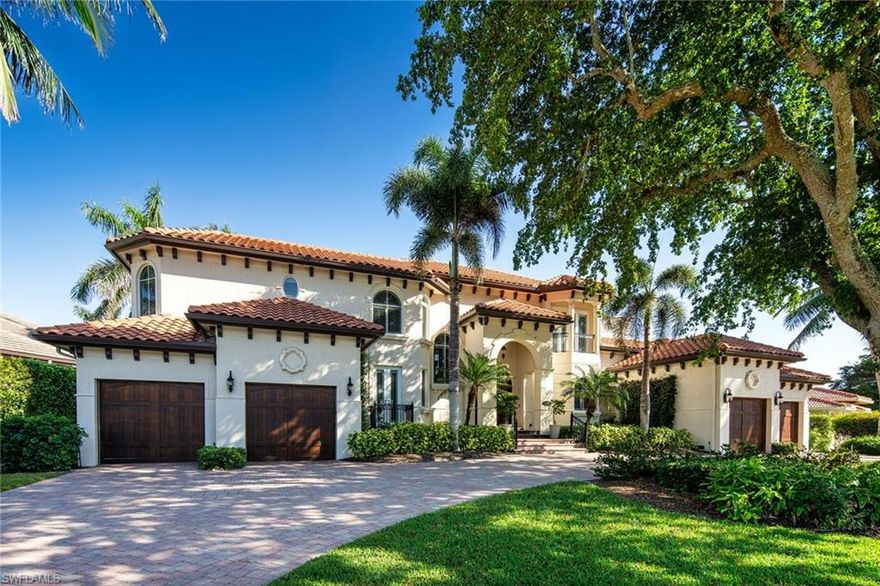In the Moorings neighborhood, this prestige home offers a premier location with beautiful curb appeal. As you enter the front door, you’ll love the inviting open and airy feeling. Its chic style and desirable floor plan represent a refined atmosphere. The spacious first-floor owner’s suite opens up to the pool and lanai. Take the elevator or stairs to the second floor where you have three bedrooms and a den or 4 bedroom. Enjoy private living in this roomy home. The gourmet kitchen has a Wolf gas top stove, center Island, breakfast area, built-in bar and beverage refrigerator that complements the adjoining family room. Also, it’s equipped with a large butler pantry/laundry area with a half bath that opens up to the outdoor kitchen space and pool. Relax in comfort of the expansive covered lanai ideal for entertaining family and guests. Car enthusiasts can take advantage of the four-car garage. See for yourself.