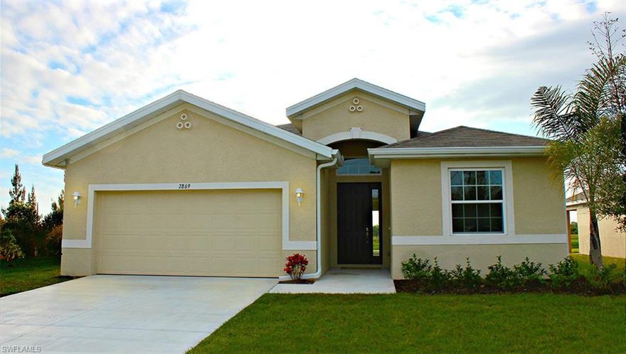 Welcome to Sun Village Estates! The Cali is a beautifully designed 1 story home that maximizes space to create an 1828 SF 4 bed, 2 bath sanctuary you are sure to love. The foyer leads to the open, inviting bright & airy living room. The kitchen is well appointed with 36in designer cabinetry, dishwasher, range, microwave and a large pantry. The island/bar and adjoining dining area are perfect for entertaining. The owner’s suite features a private bathroom complete with dual sinks, walk-in shower & an expansive walk-in closet. Enjoy morning coffee or an evening beverage on the covered lanai. Oversized large lot, no HOA fee, no city property tax and no CDD! Sun Village Estates couldn’t be in a better location! A short distance from amazing shopping destinations, stunning beaches, state parks and close I-75 for an easy drive to everything that Southwest Florida has to offer.