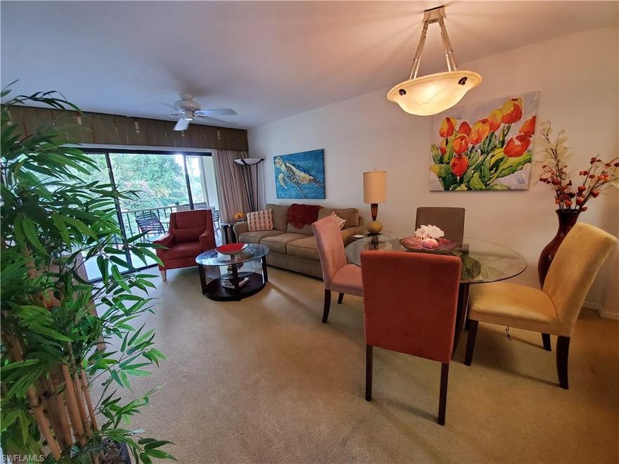 Wonderful 2nd Floor Park Shore Resort Unit. Come see this quiet, private unit. This is a great Investor Opportunity or getaway for you and your family.  Use the Resort's Rental Program or Rent the unit out yourself.  This 2 Bedroom 2 Bath unit overlooking tropical landscape will rent quickly.  The pool is heated year round and the spa is ideal for those stiff muscles.  Enjoy the BBQ area, Tennis Courts and if you want to work out, Park Shore Resorts has a great fitness center.  There is an onsite restaurant and a short walk or drive to many other Naples eateries.  Seller is anxious to sell....please submit ALL offers.