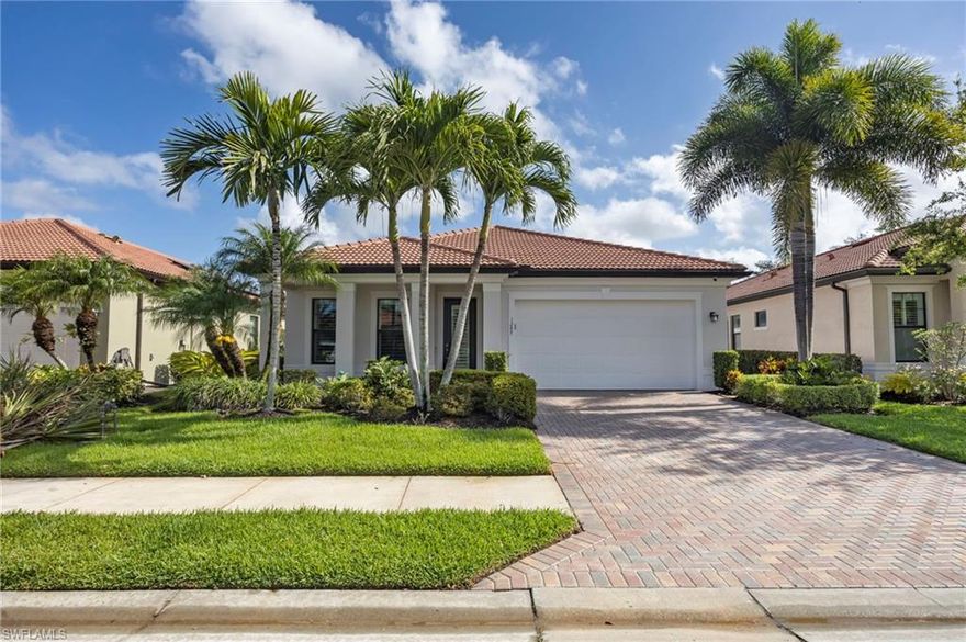 Experience the ultimate Florida lifestyle in this meticulously maintained, move-in-ready single family home with  2BR+Den, 2BA, and 1982 sq feet in the upscale, gated community of Artesia that offers an active lifestyle with many amenities.  Perfectly positioned between Naples' 5th Ave and Marco Island’s beaches, this WCI home offers a rare serenity bordering the Rookery Bay Reserve.  Interior highlights include: crown molding, 5 ceiling fans, plantation shutters, full impact resistant windows and doors, plus motorized shutters on the lanai, and a chef’s kitchen with granite counters, 42” cabinetry, custom tile backsplash and walk in pantry.  Situated on a unique private lot, you will enjoy versatile space for entertaining with picturesque views from your great room of the peaceful reserve and pond along Rookery Bay.  Your screened in lanai with solar heated pool and outdoor kitchen expands your daily living space and provides opportunities to relax and enjoy the beautiful nature that surrounds you. The Artesia community of Naples is a 261-acre gated community of 666 homes with more than 11 acres dedicated to nature preserves and lakes. Artesia offers low fees, no CDD, and has a beautiful clubhouse with a Theater, Fitness Room, Yoga Studio, Craft Rooms, Card Rooms, Billiard Room and Indoor Kitchen. Surrounding the clubhouse there are 3 Pickleball courts (1 acts as a Multipurpose court), 2 Bocce courts, a beautiful walk-in swimming pool, and both a large and small dog park. With downtown Naples and Marco Island less than nine miles away, Artesia offers the best of Southwest Florida. Residents are in the perfect location to spend the day kayaking and exploring the waters of Rookery Bay or enjoying the sun and beaches of Marco Island, followed by a night on the town in Naples' lively 5th Avenue.