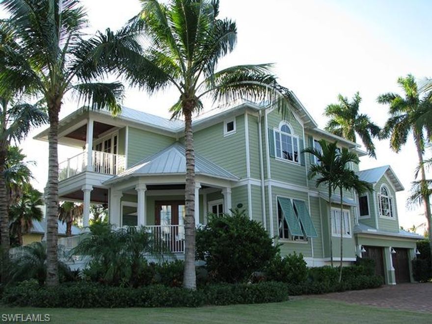 H.7540 - The Beach House.  Upscale Key West & Caribbean inspired decor. Furnished.  Only 300 steps to the Beach & Gulf.  Builder Mike Nourse, Weber Group Architects.  Residence over 8000 T. sq ft, 4 bdrms, 4 full & 1 half bath.  5 Decks.  Massive his n hers closets, mahogany floors, trim, & plantation shutters throughout.  Gourmet Chef's kitchen, stainless, granite, gas, 10 appliances.  Summer kitchen/grill for convenient, elegant poolside entertaining.  LR, DR, great room, media room, exec office off Master w/Wi-Fi & fax line.  3 bay tandem garage, Taylor elevator. HVAC control lighting system.  3 A/C zones, surround sound, poured cement construction.  6 flat screen 52-68" TV's, 2 laundry rms.  Famous Third Ave. shopping & dining plus Saturday morning Farmer's Market all a short stroll away. Last 12 months occasional income $144,000+.