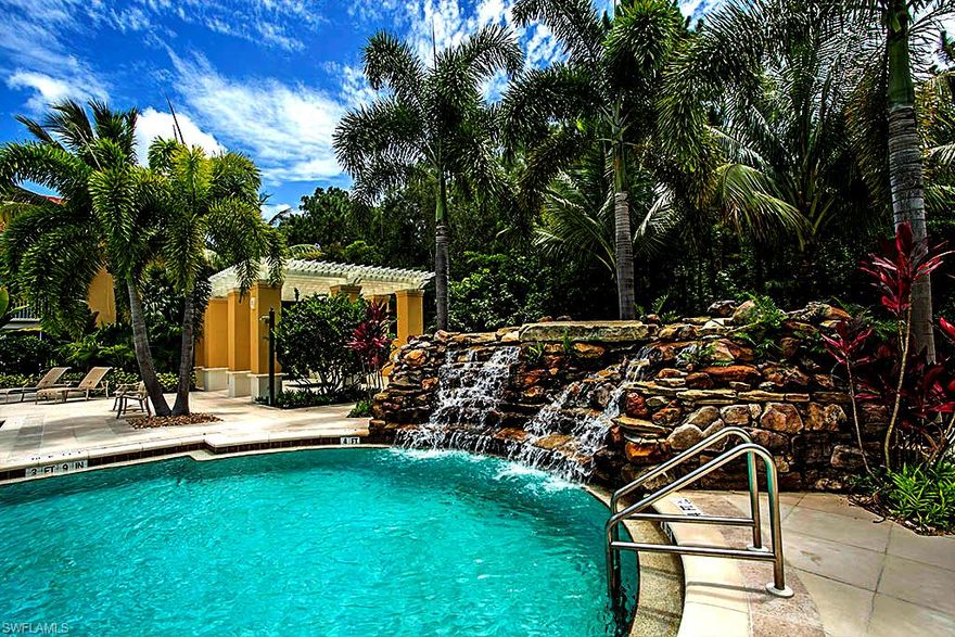 LOCATION, LOCATION, LOCATION!  We've all heard that...and it's true.  This carriage home has it all!  Walk to the popular Coconut Point Shopping Center where there are numerous restaurants, movies, and boutique shopping.  When you are ready to relax, sit by the spectacular oasis resort style pool and chill to your hearts content. Like to work out? Visit the state of the art fitness center located at the clubhouse.  The home is a charming 3 br, 2bath end unit carriage home tastefully furnished and only one year old. A one car garage is attached and guest parking is located right next to the unit itself.  All the latest upgrades are there..granite, stainless, staggered cabinets and tile throughout (except bedrooms). Beautiful fixtures, fans, and window treatments are all included in this home.  This is truly the way to live in Paradise!
