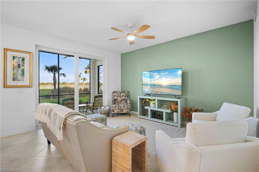 Experience elevated seasonal living in the heart of Babcock Ranch at Webb’s Reserve. This beautifully curated ground-floor 2-bedroom, 2-bath condo is fully furnished with YOU in mind. Offering tranquil golf course and lake views, providing the perfect backdrop for a relaxing Southwest Florida retreat.

Located within Webb’s Reserve, a premier Lennar community, residents enjoy access to a Nicklaus Design golf course masterpiece spanning 7,034 yards from the back tees. The course features strategically placed bunkers, contoured greens, water hazards, and thoughtfully designed holes that offer both challenge and reward for golfers of all skill levels, all set within a stunning natural landscape.

Beyond the fairways, Webb’s Reserve residents can enjoy access to the expansive Babcock Ranch community amenities, including additional community pools, gas fire pits and grilling areas, lighted tennis courts, bocce ball, basketball, and pickleball courts. Miles of scenic hiking trails, nature preserves, and pet-friendly green spaces create a vibrant and active outdoor lifestyle.

In the heart of Founders Square, you’ll find the Lakehouse Waterfront Restaurant, Slater’s Goods & Provisions (coffee shop and ice cream), a 150-foot boardwalk, and a variety of local businesses. Weekends truly come alive with live music, entertainment, farmers markets, festivals, and social events, all just moments from your doorstep.

BONUS Perk - The Crescent B Commons Shopping Center is within the Babcock Ranch Community! Here you will find the neighborhood Publix, ideal for stocking up on meal prep/home goods and over 100,000 square feet of ADDITIONAL dining, retail, and services. Starbucks, Marshalls, Ace Hardware, Medical offices, Pet Supermarket, Five Guys, Panera, Ulta, and MUCH MORE!