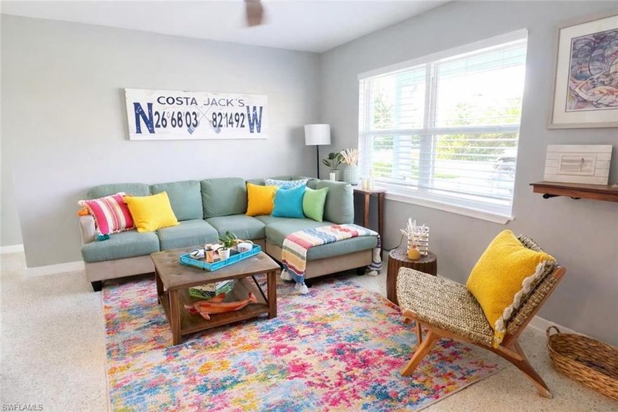 Brilliantly Bokeelia. Step back in time in this whimsical 1960s cottage located just minutes from the public boat ramp. This vibrant home showcases timeless terrazzo flooring, a beautifully updated kitchen and bathroom, ample outdoor living space, and a convenient one-car garage complete with laundry. Whether you’re searching for a cozy personal retreat, a memorable family getaway to enjoy fishing in both back and deep waters, or a promising opportunity for passive income as a rental or boat storage, this charming cottage checks every box. Bokeelia is experiencing a lively resurgence, restaurants, parks, playgrounds, and boat ramps are open, and the area buzzes with a blend of new energy and classic charm. From striking new builds to classic trips out to Cabbage Key, come experience what locals cherish and escape the daily grind to embrace Island Time.